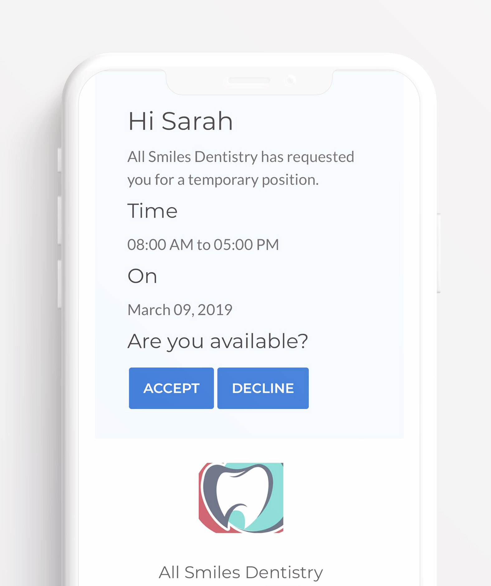 Receive job requests